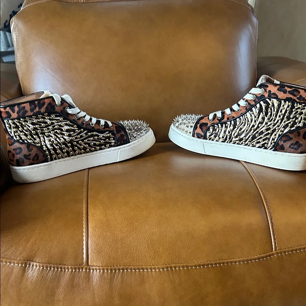 Steve Madden Rockstud Leopard Print Sneakers Men’s 9